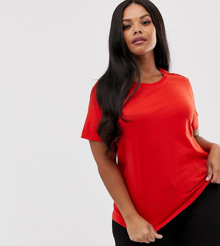 Asos Design Curve Ultimate T-shirt With Crew Neck In Red - Red