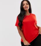 Asos Design Curve Ultimate T-shirt With Crew Neck In Red - Red