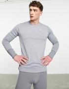 Nike Running Therma-fit Repel Element Crew Neck Long Sleeve Top In Gray Heather
