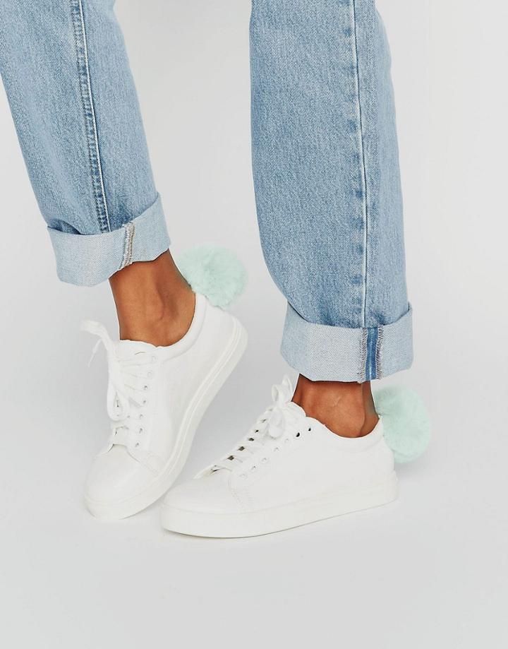 Daisy Street Pom Pom Sneakers - Multi
