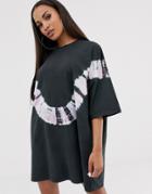 Asos Design Tie Dye Oversize T Shirt Dress-multi