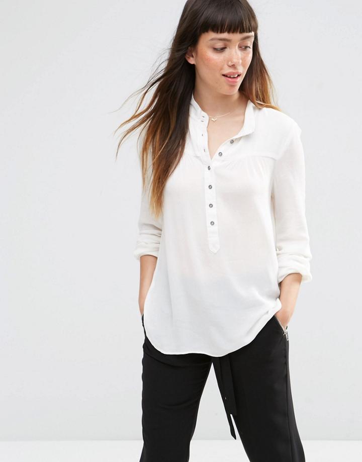 Jdy Collarless Shirt - Cloud Dancer
