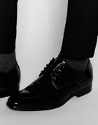Aldo Dalce Patent Leather Derby Shoes - Black