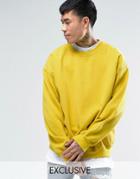 Reclaimed Vintage Inspired Oversized Sweatshirt In Yellow Overdye - Yellow