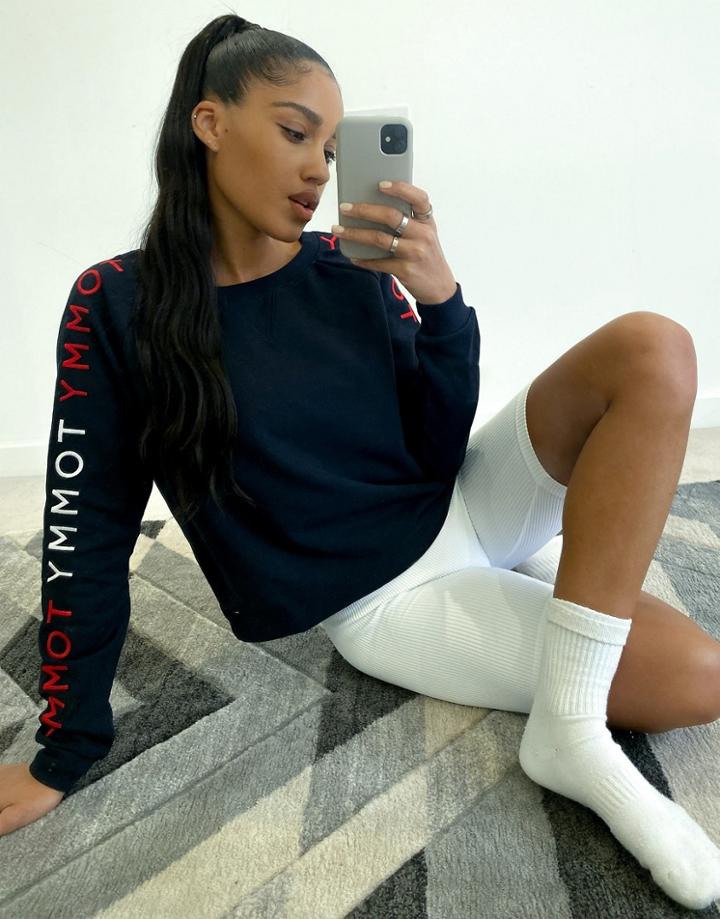 Tommy Hilfiger Embriodery Logo Sweater In Navy
