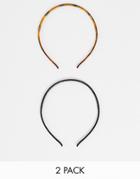 Designb Pack Of 2 Basic Resin Headbands-multi