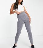 Urban Threads Tall Seamless Squat Proof Gym Leggings In Charcoal Gray Heather