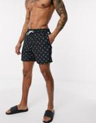 Original Penguin All Over Penguin Print Swim Shorts In Black