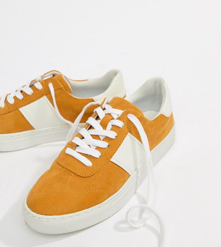 Asos Design Drizzle Lace Up Sneakers - Yellow