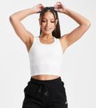 Asos 4505 Tall Icon Active Tank Top In Rib-white