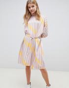 Selected Femme Stripe Printed Shift Dress-multi