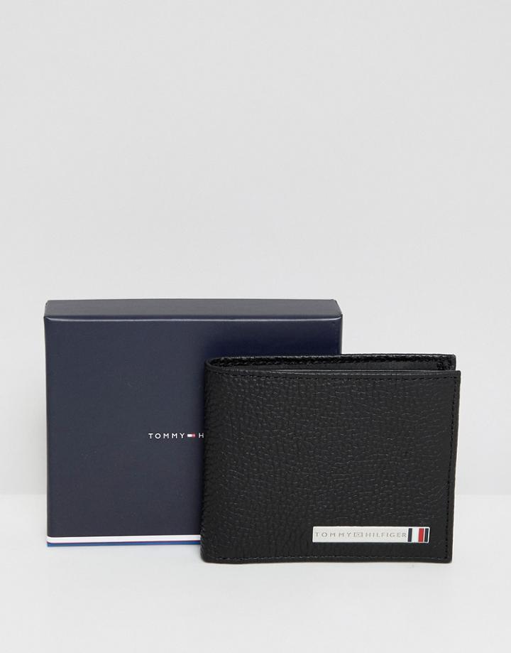 Tommy Hilfiger Plaque Mini Card Holder Wallet In Black - Black
