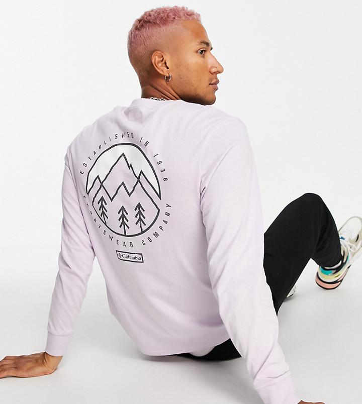Columbia Cades Cove Long Sleeve T-shirt In Lilac Exclusive At Asos-purple