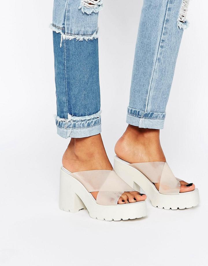 Miista Rolanda Cross Strap Chunky Heeled Mules - Pink