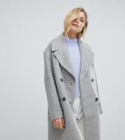 Oasis Double Breasted Tailored Coat In Camel - Gray