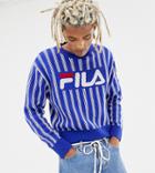 D-antidote X Fila Logo Sweatshirt With Lurex Stripe - Blue