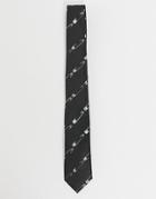 Twisted Tailor Tie With Safety Pin Stripe In Black