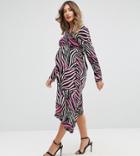 Asos Maternity Bright Animal Midi Dress-multi