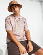 River Island Marble Printed Long Sleeve T-shirt In Pink