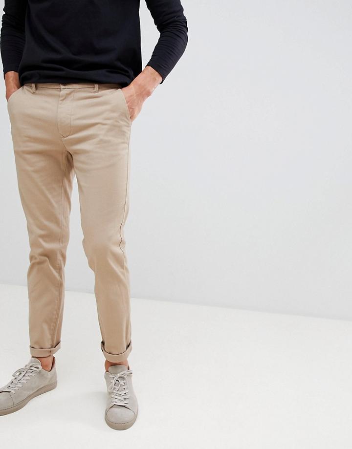 Burton Menswear Skinny Fit Chinos In Tan - Tan
