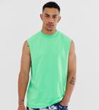 Collusion Sleeveless T-shirt In Green - Green