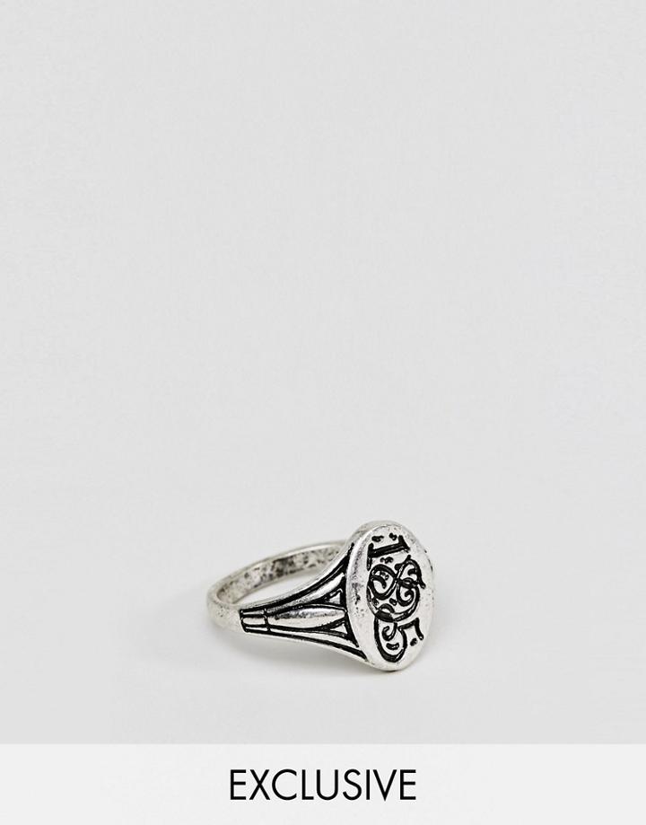 Reclaimed Vintage Inspired Signet Ring In Silver Exclusive At Asos - Silver