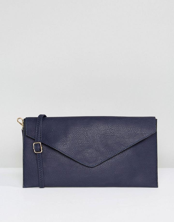 Amy Lynn Foldover Clutch Bag - Navy