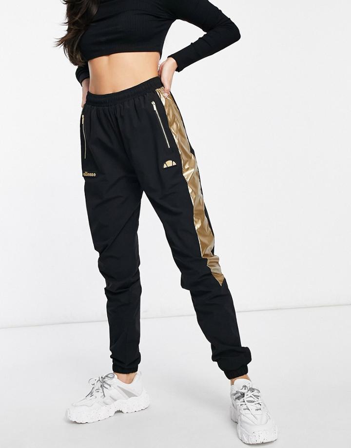 Ellesse Track Pants In Black And Gold- Exclusive To Asos