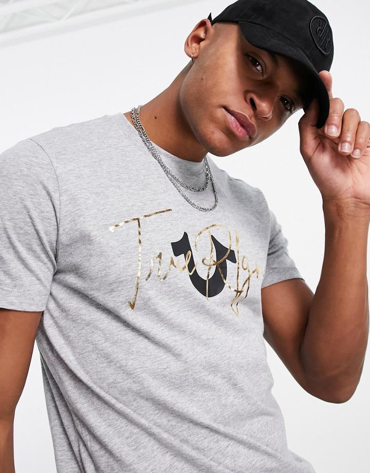 True Religion Printed T-shirt In Gray
