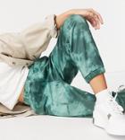 Asos Design Petite Tie Dye Sweatpants In Green