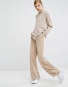 Paisie Wide Leg Trousers With High Waist And Side Pockets - Light Camel