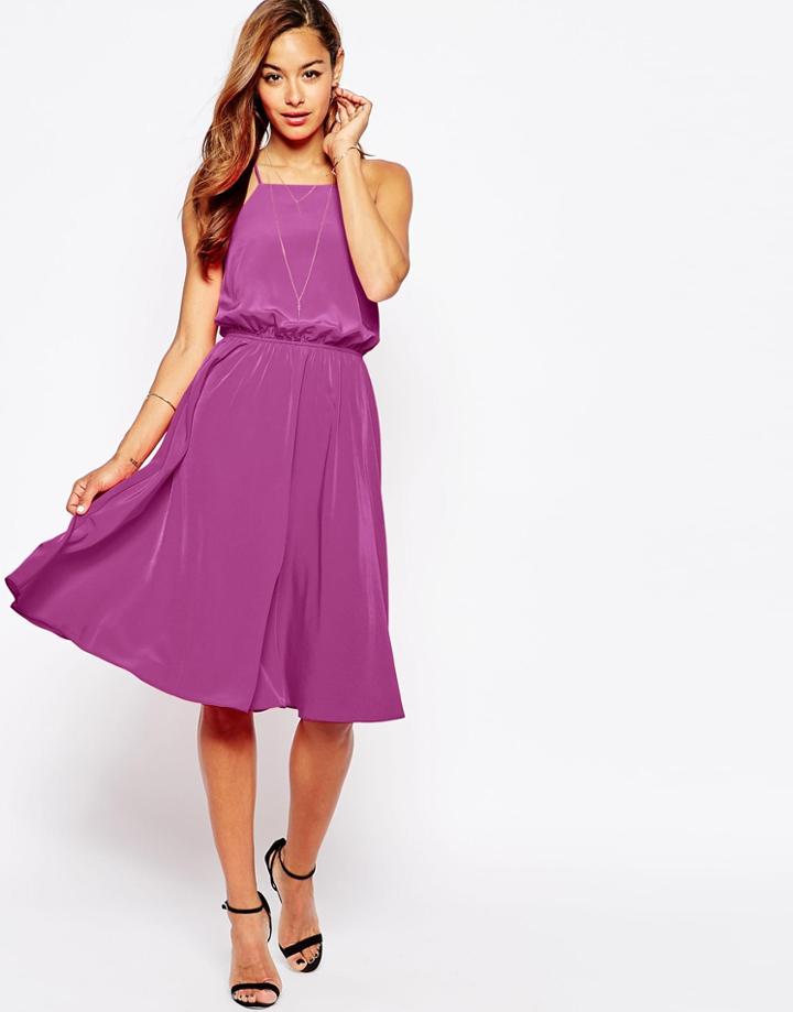 Asos Open Cross Back Midi Dress - Purple $19.00