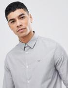 Emporio Armani Slim Fit Textured Shirt In Gray - Gray
