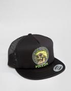 Volcom X Tetsunori Snapback Cap With Skull Logo - Black
