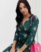 Ted Baker Aleexx Wrap Top In Flourish Print - Green