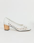 Miss Selfridge Woven Heeled Shoes In White - Black
