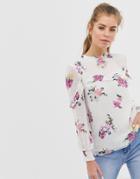Oasis Blouse With Ruffle Detail In Floral Print - Multi