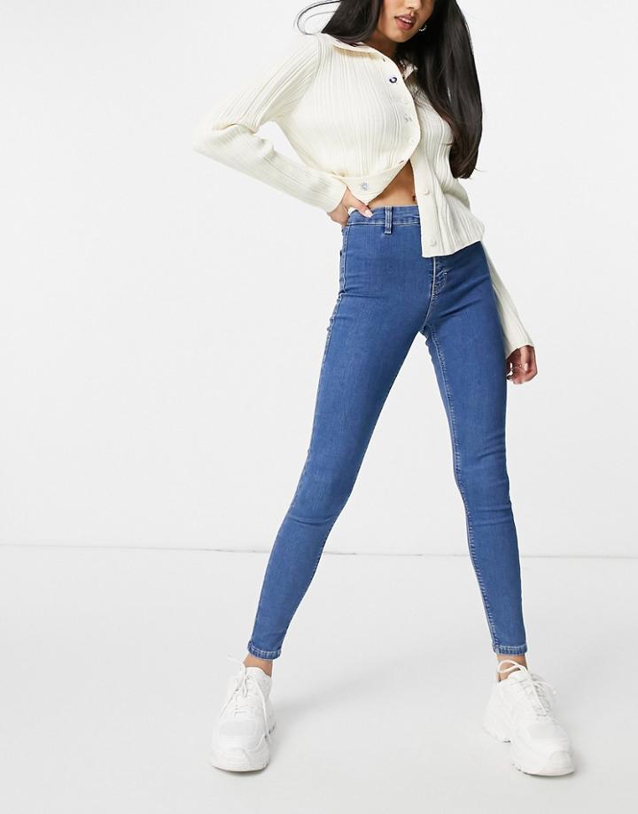 Topshop Joni Jeans In Blue-blues