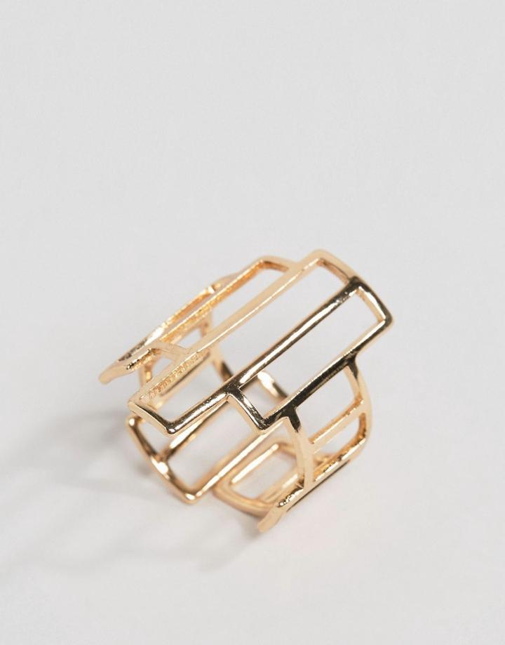Nylon Geometric Ring - Gold