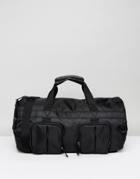 Asos Weekender Bag In Black With Front Pockets And Internal Shoe Bag - Black