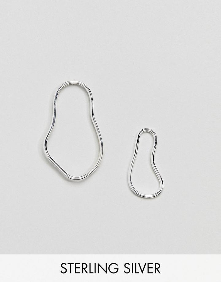 Weekday Sterling Silver Blob Earrings - Silver