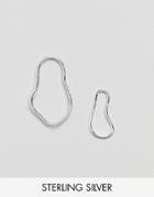 Weekday Sterling Silver Blob Earrings - Silver