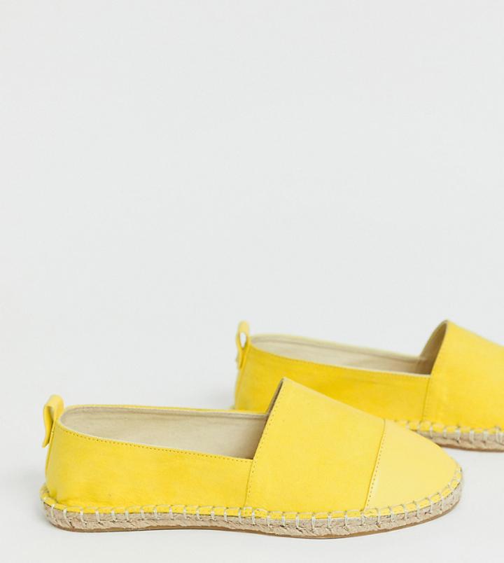 Asos Design Wide Fit Jacey Espadrilles-yellow