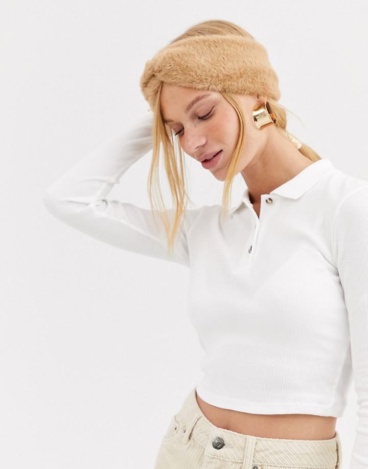 Asos Design Fluffy Headband-brown