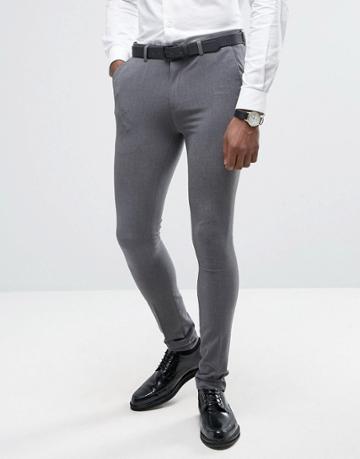 Rogues Of London Super Skinny Suit Pants - Gray