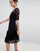 Sugarhill Boutique Imelda Lace Midi Dress-black