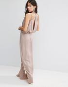 Asos Drape Front Strappy Back Maxi Dress - Pink