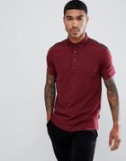 Armani Exchange Polo With Taped Sleeves In Burgundy - Red