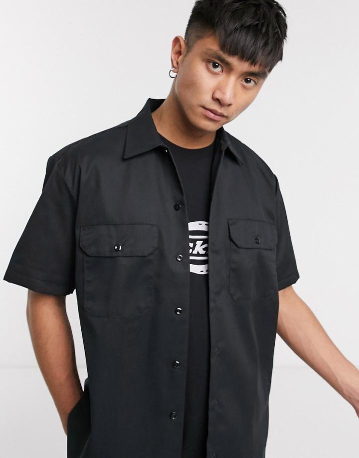 Dickies Short Sleeve Work Shirt In Black