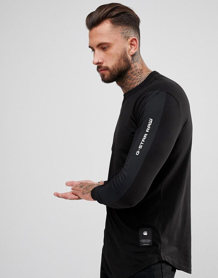 G-star Beraw Taped Arm Long Sleeve T-shirt - Black